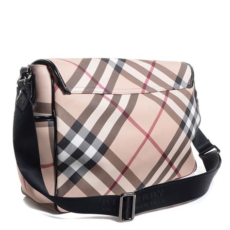 burberry canvas nova check diaper messenger bag|BURBERRY Nova Check Diaper Messenger Bag .